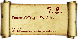 Tomcsányi Evelin névjegykártya