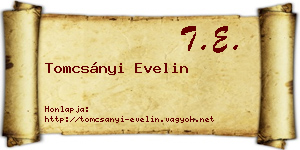 Tomcsányi Evelin névjegykártya