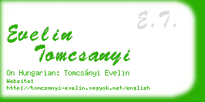 evelin tomcsanyi business card